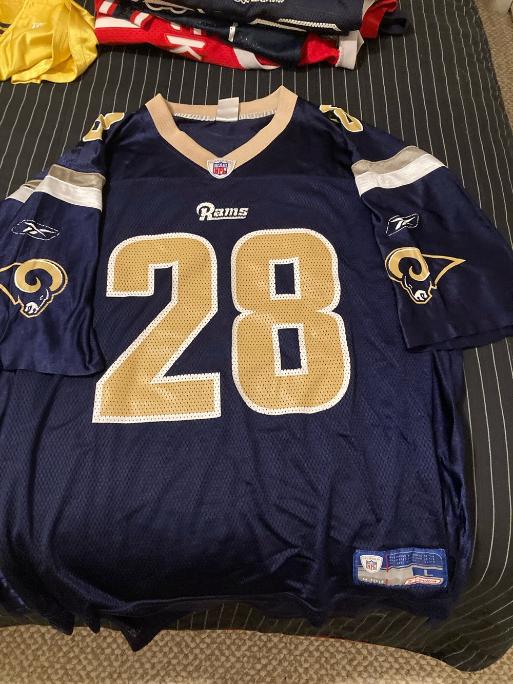 NFL Rams Navy and Gold Kids Jersey #28